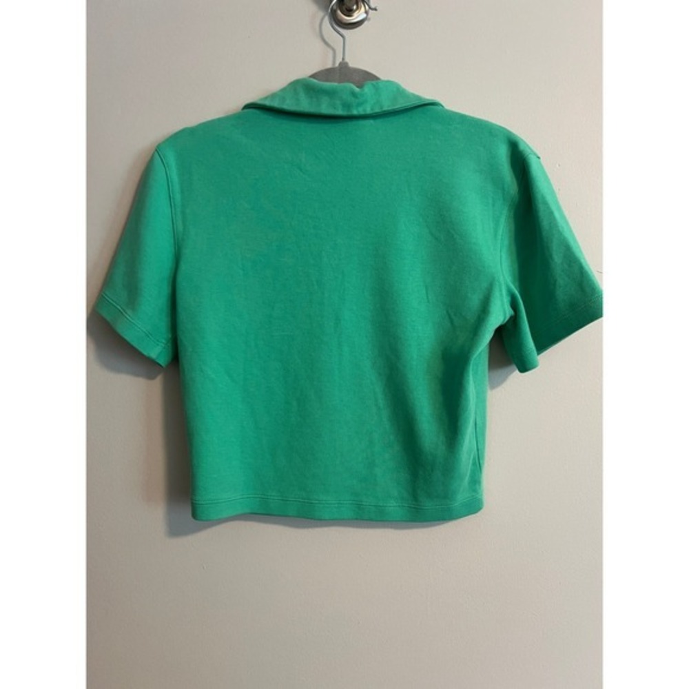 Nike Sportswear‎ Women Green Ribbed Cropped Polo Shirt DV7884-363 Mens S - Picture 3 of 7